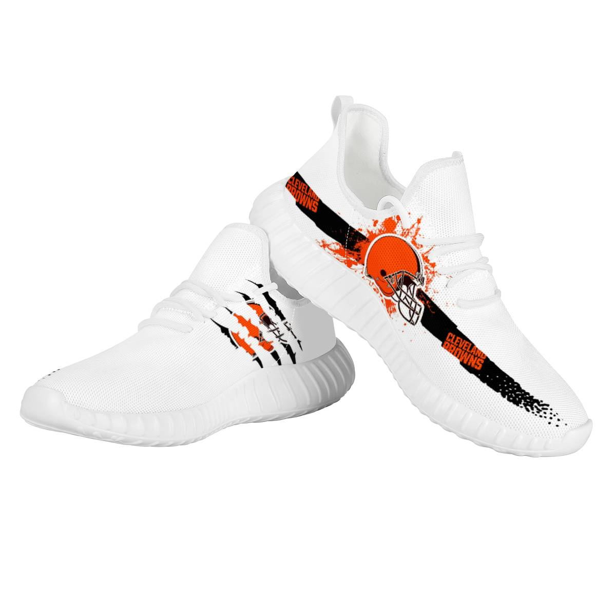 Men's Cleveland Browns Mesh Knit Sneakers/Shoes 007
